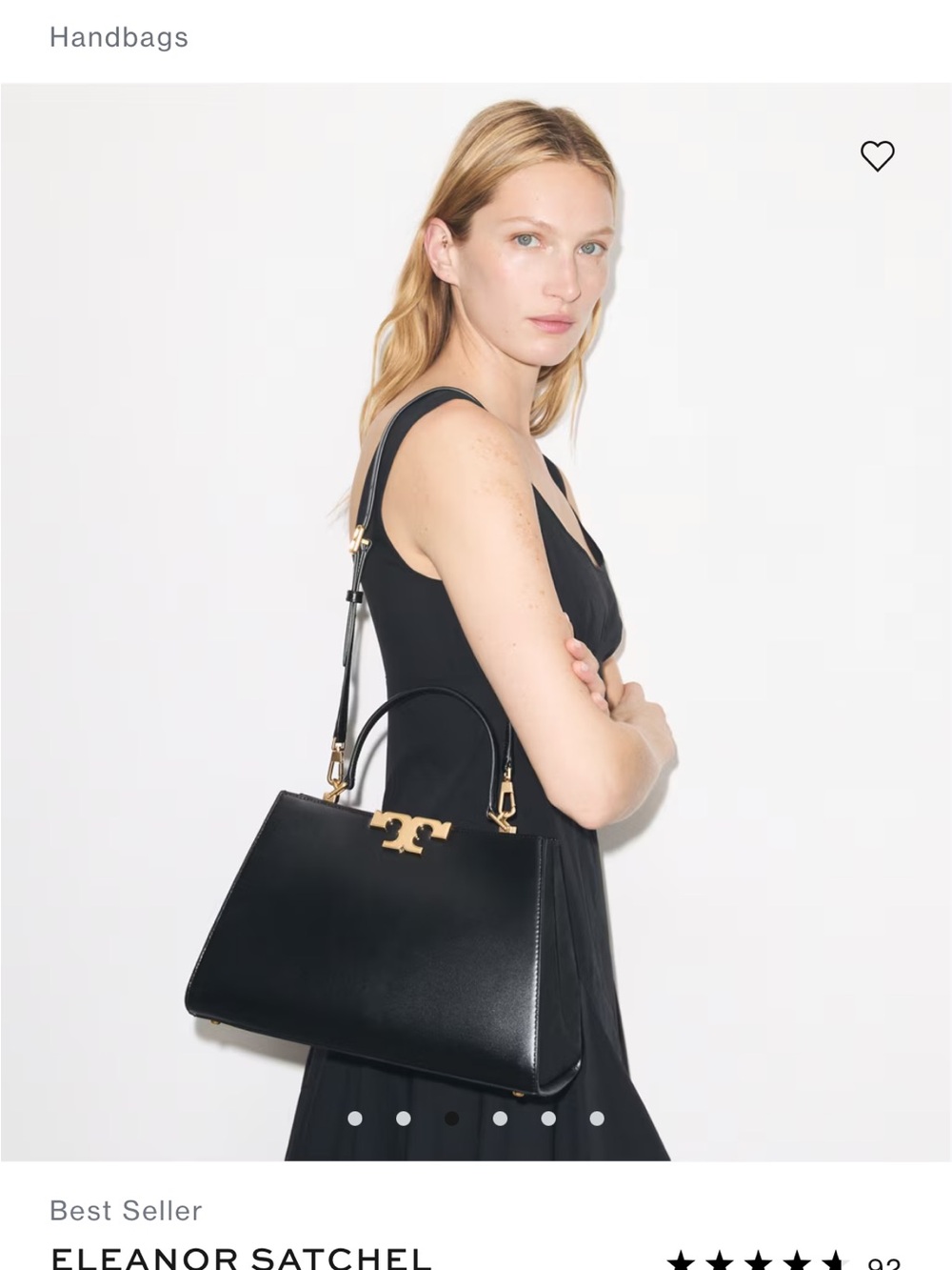 Tory Burch Black Leather Top-Handle Satchel with Gold Hardware - Picture 6 of 10